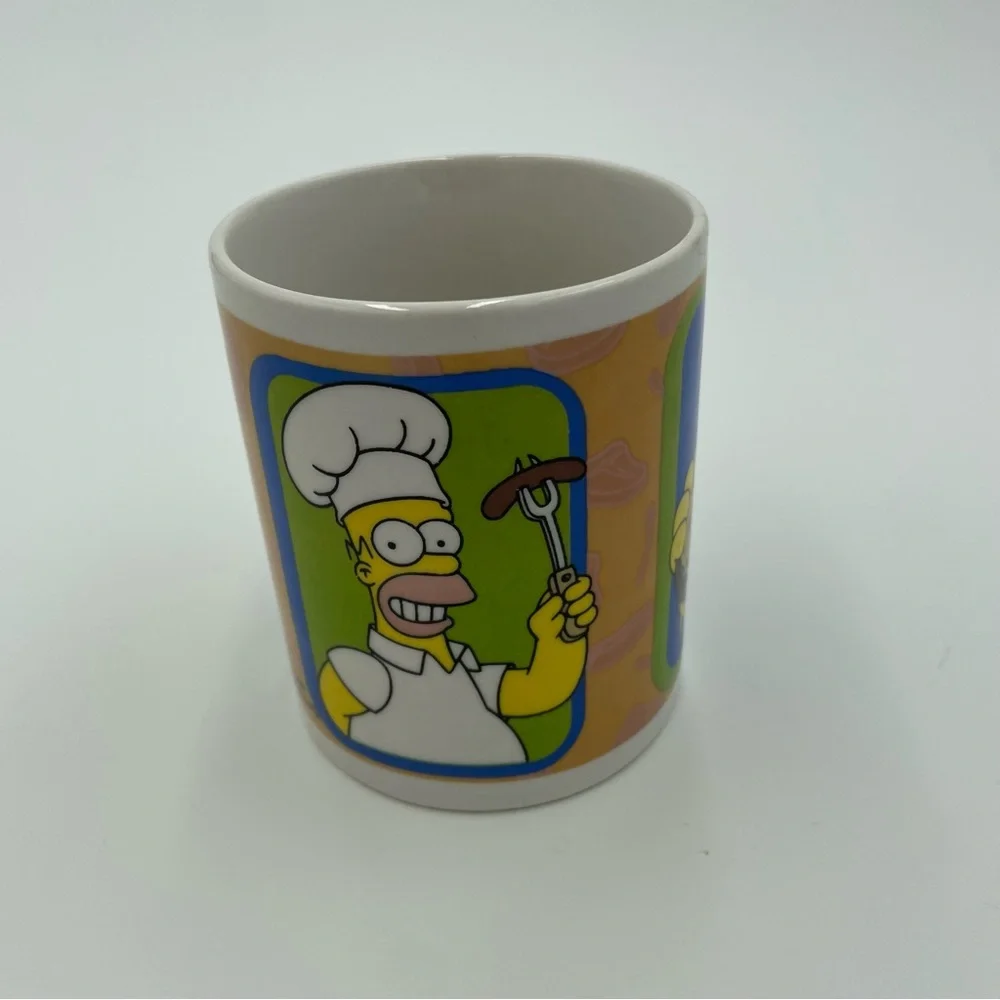Vintage 2006 The Simpsons Homer Simpson Mug - Chef & Burger Graphics - Picture 2 of 5